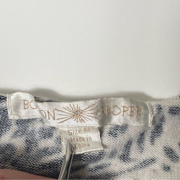 Boston Proper Animal Print Floral Jewled Button Front Cardigan Women's Size M - Picture 6 of 16